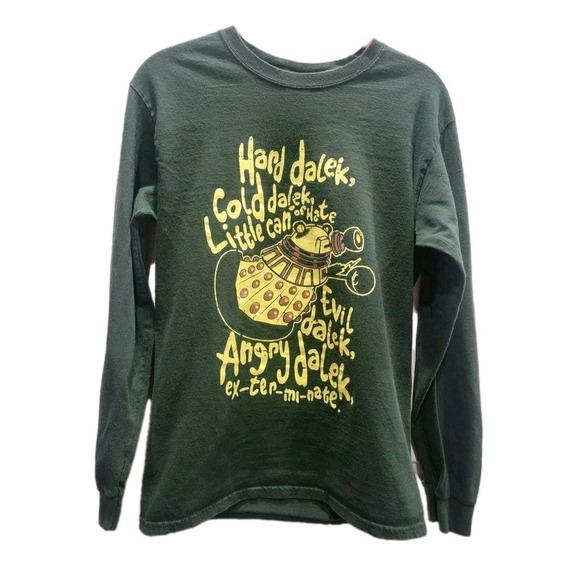 Gildan Other - Doctor Who Dalek Graphic Long Sleeve Shirt Womens Small Green Sci Fi Tee